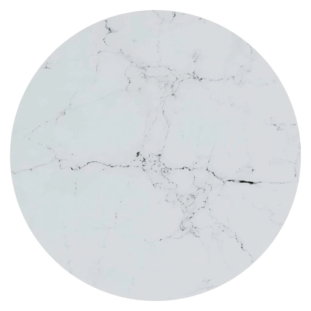 Tavolino-Tavolino da Soggiorno-Tavolino da Salotto Oro e Marmo Bianco 45 cm in Vetro Temperato
