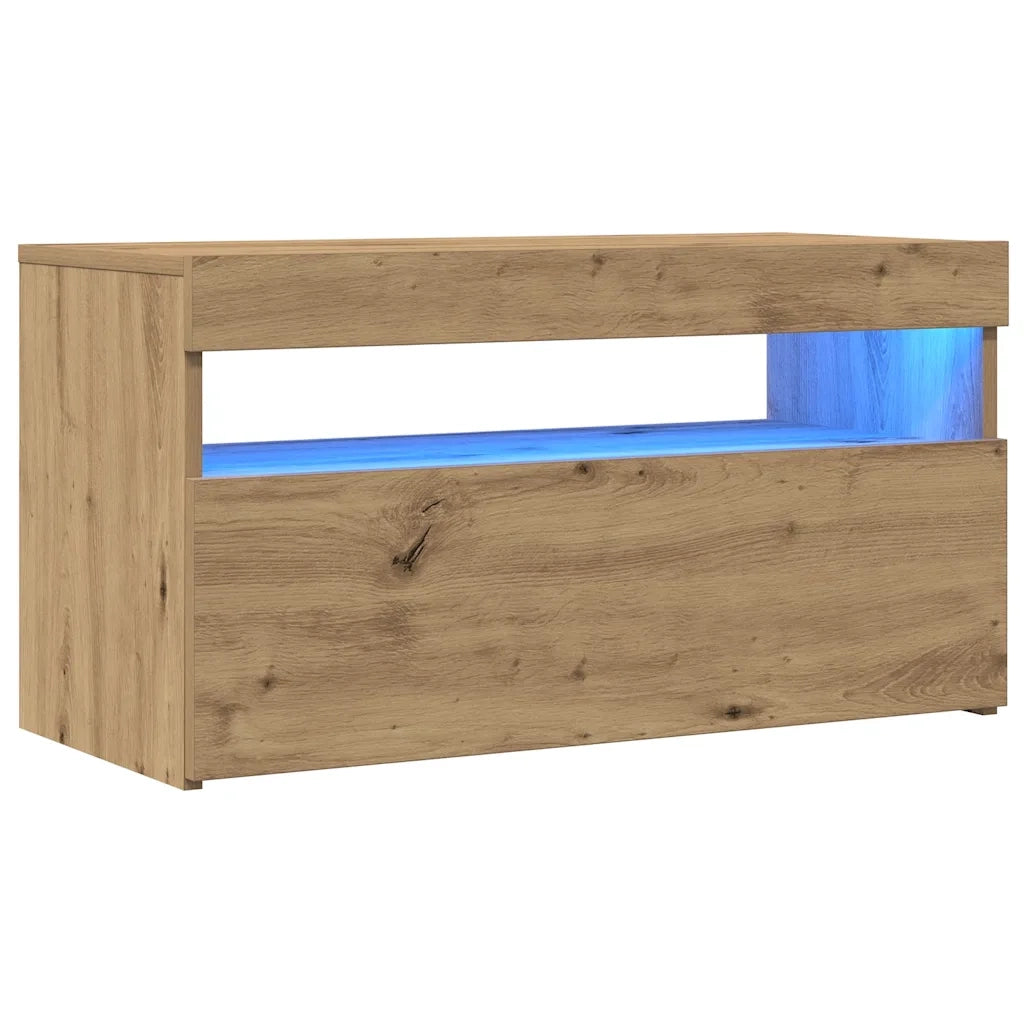 Mobili Porta TV con LED 2 pz | Armadietto TV | Mobile Porta TV Artigianale in Legno Multistrato