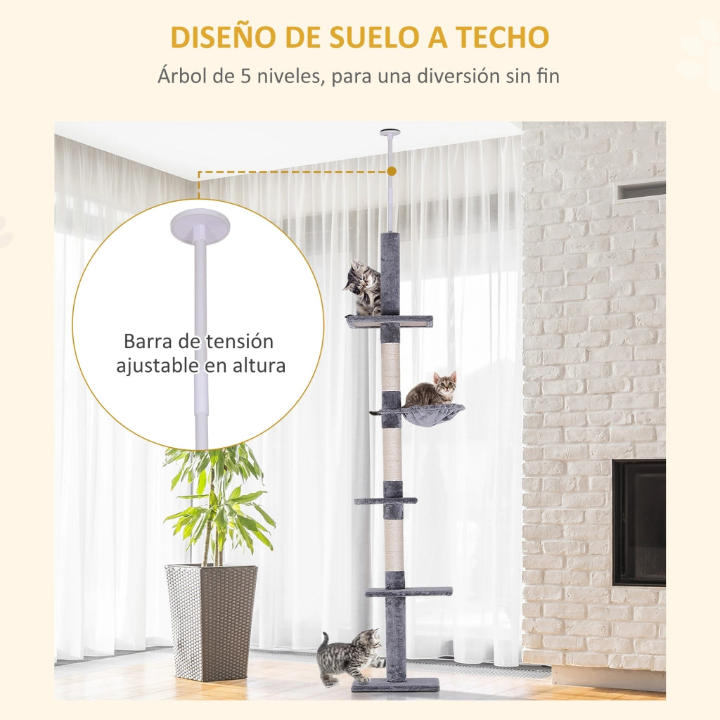 Albero per Gatti ¨C zephmum ¨C Grigio, 230-260 cm