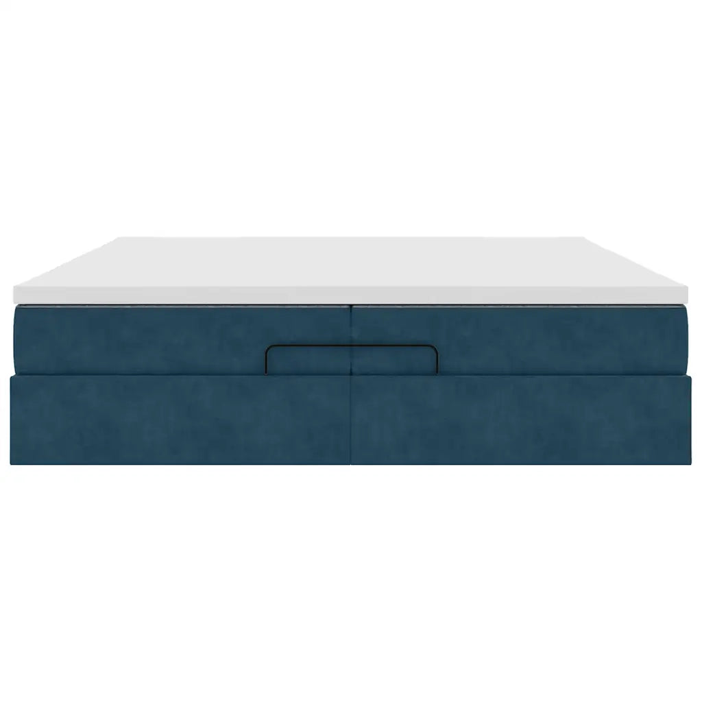 Struttura Letto Pouf con Materassi 200x200 cm Velluto