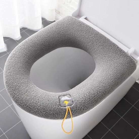 Matto di WC Gewatteerd - Wc-brilhoes Wasbaar - Polyester - Hoes Universale Gebreide - Hygiënico - Progetto Omhulde Completo
