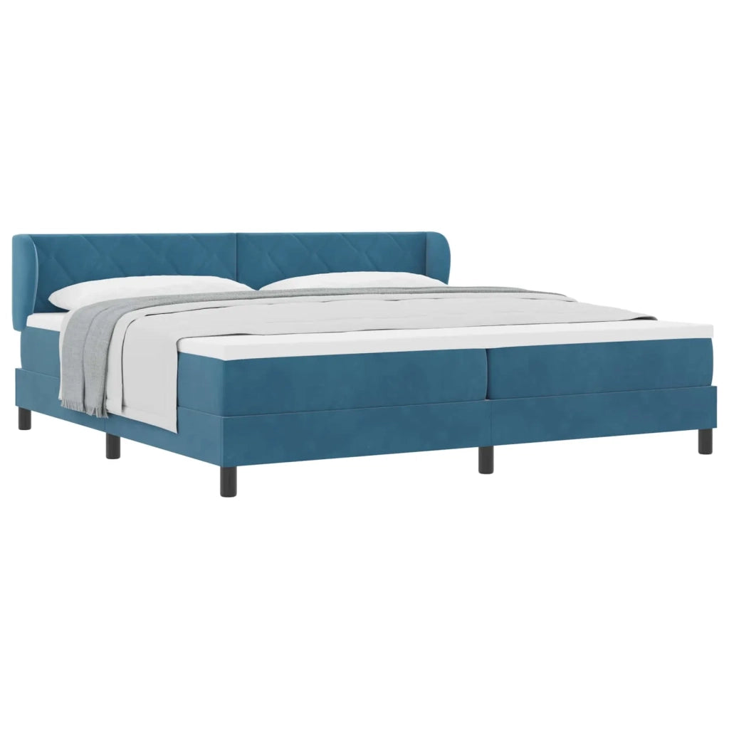 Letto a molle con materasso Blu scuro 200 x 200 cm Velluto 3340464