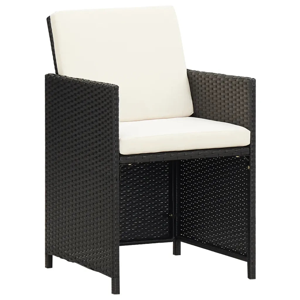 Set da Pranzo da Giardino 21 pz con Cuscini in Polyrattan Nero 3095669