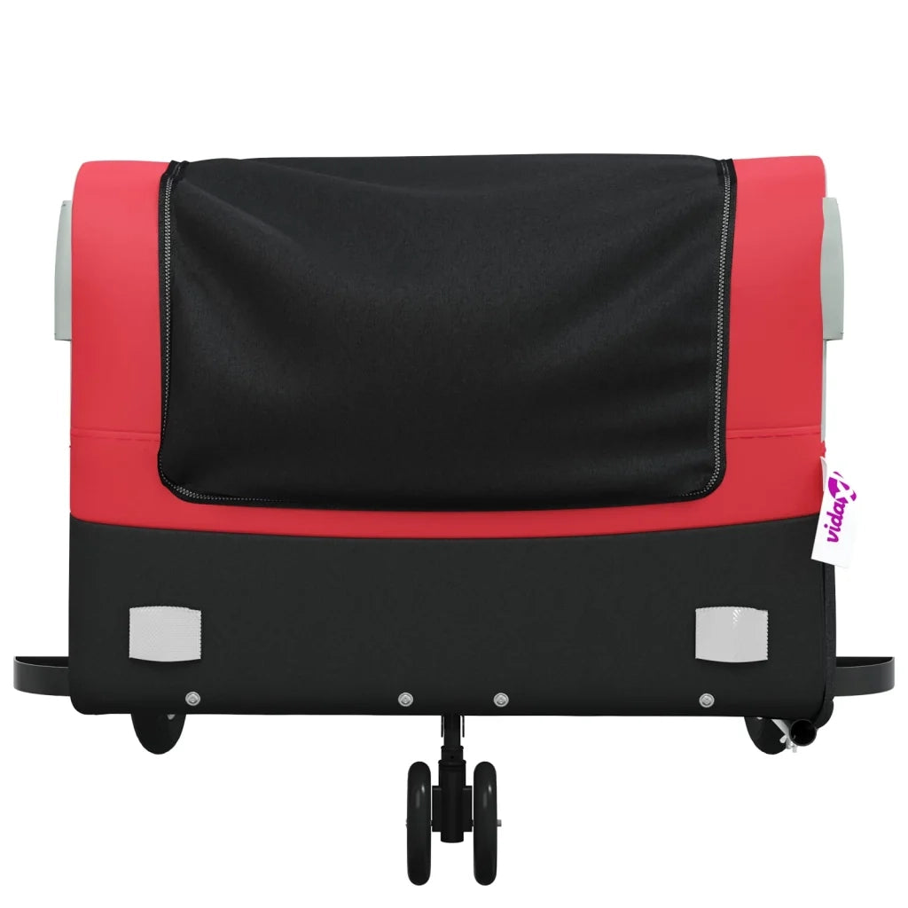 Rimorchio da Bici Nero e Rosso 45 kg in Ferro CFW1038711