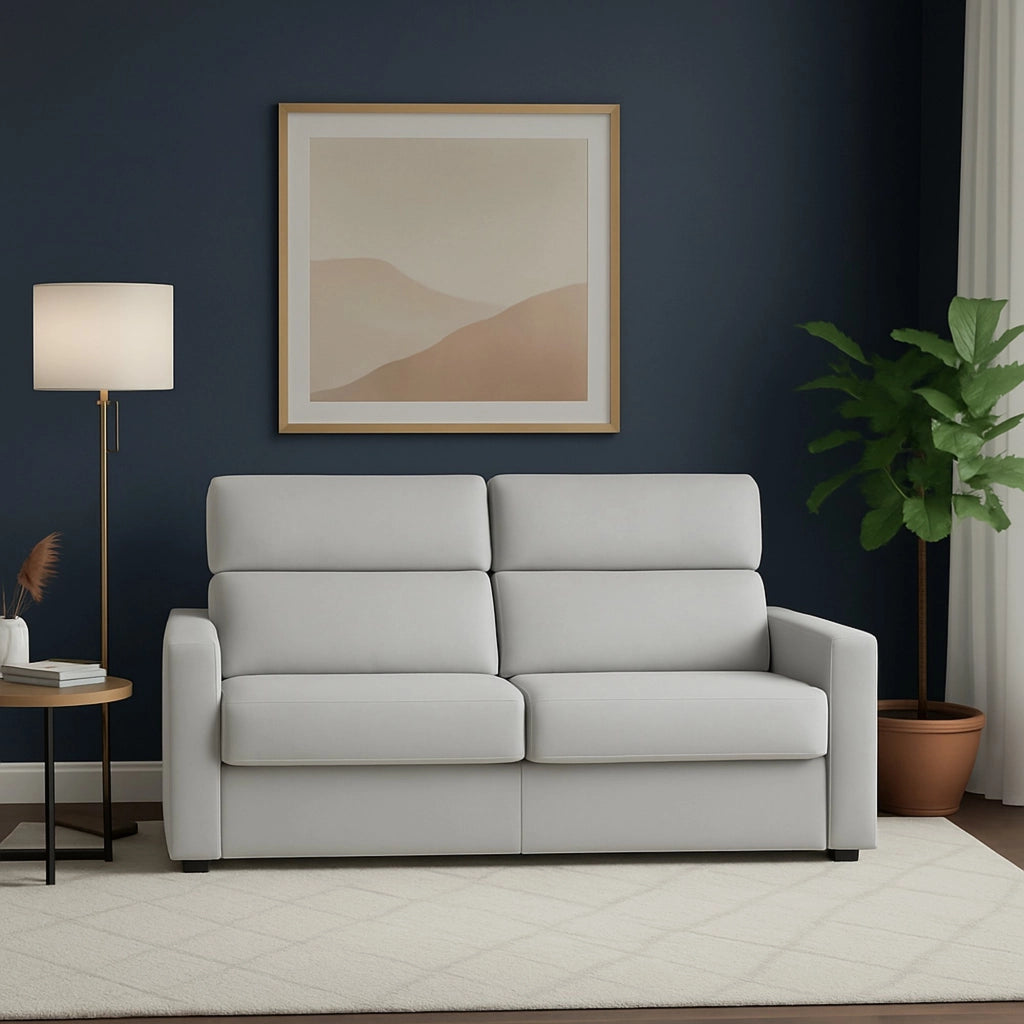 Ozegna, Divano Fisso 3 Posti Sfoderabile Made in Italy, 220x95 cm Grigio