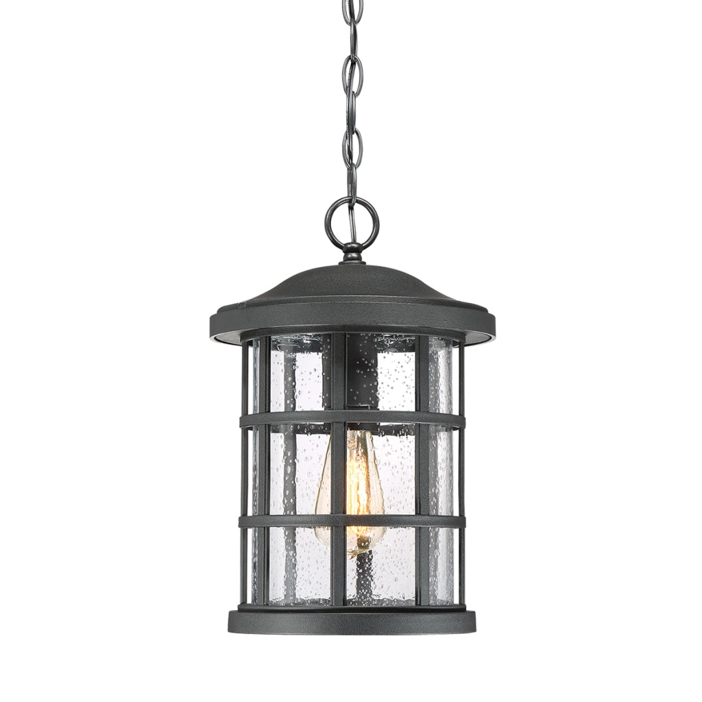 Lampada sospensione esterno nera E27 60W Crusade Quoizel