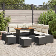 Set Divano da Giardino con cuscino 9 pcs Nero polyrattan 3362790