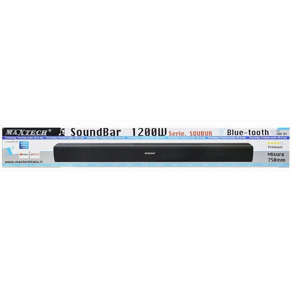 Trade Shop - Soundbar Bluetooth Aux Usb 1200 Watt 750 Mm Subwoffer Cassa Altoparlante Sou-01 -
