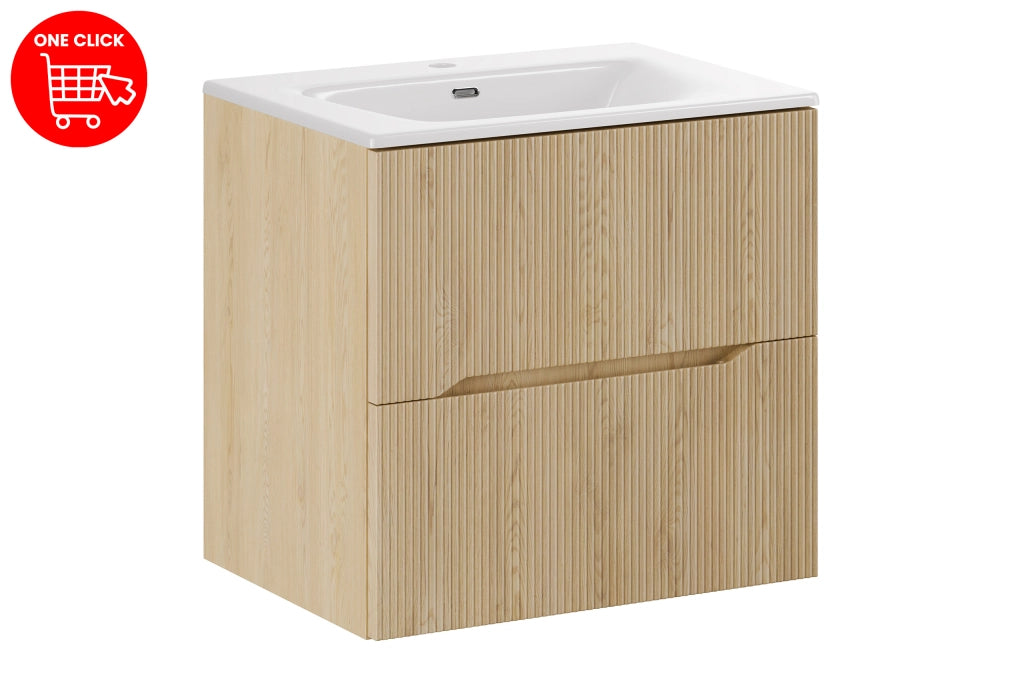 Set mobili bagno 60 cm con lavabo per mobile SKY Nordic Cremona 60 cm
