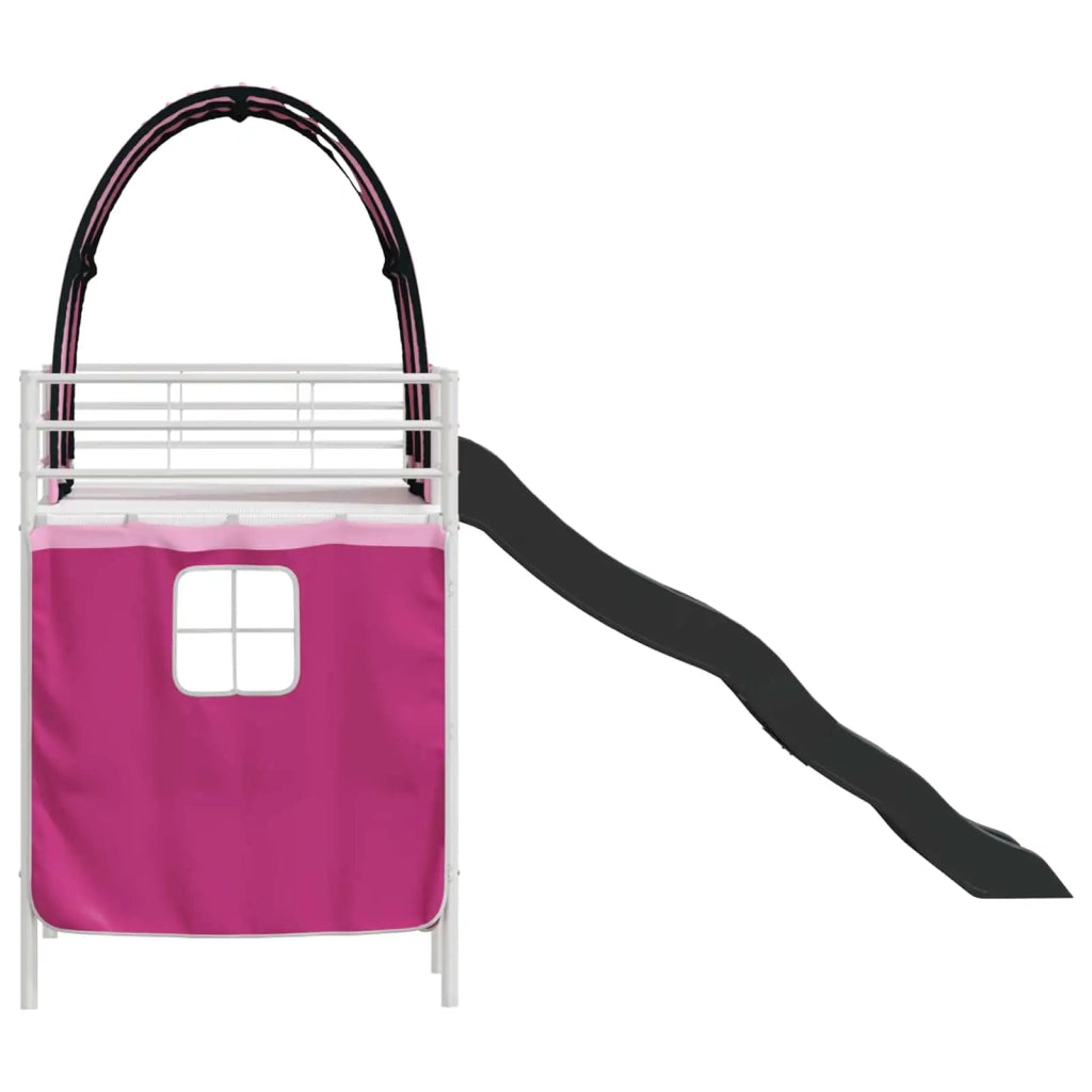 Struttura del letto loft per bambini Bianco e Rosa 100 x 190 cm 42020868