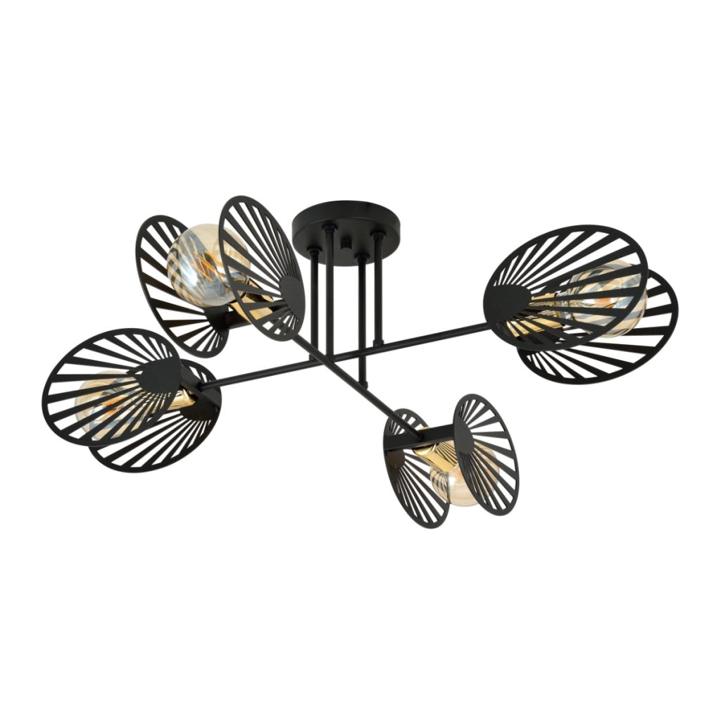 Plafoniera nera moderna Emibig TALIA metallo 4xE27 86cm