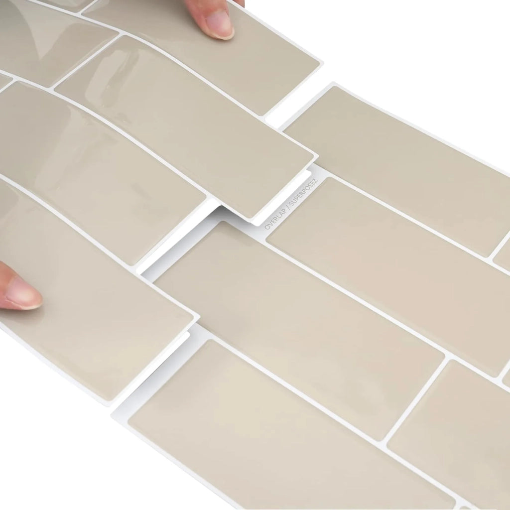 Piastrella subway 50 pcs Beige 29 x 21 cm Poliuretano e PET 42046155