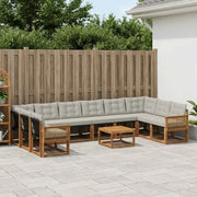 Set di divani da esterno 11 pcs Naturale e Grigio Chiaro 3382259