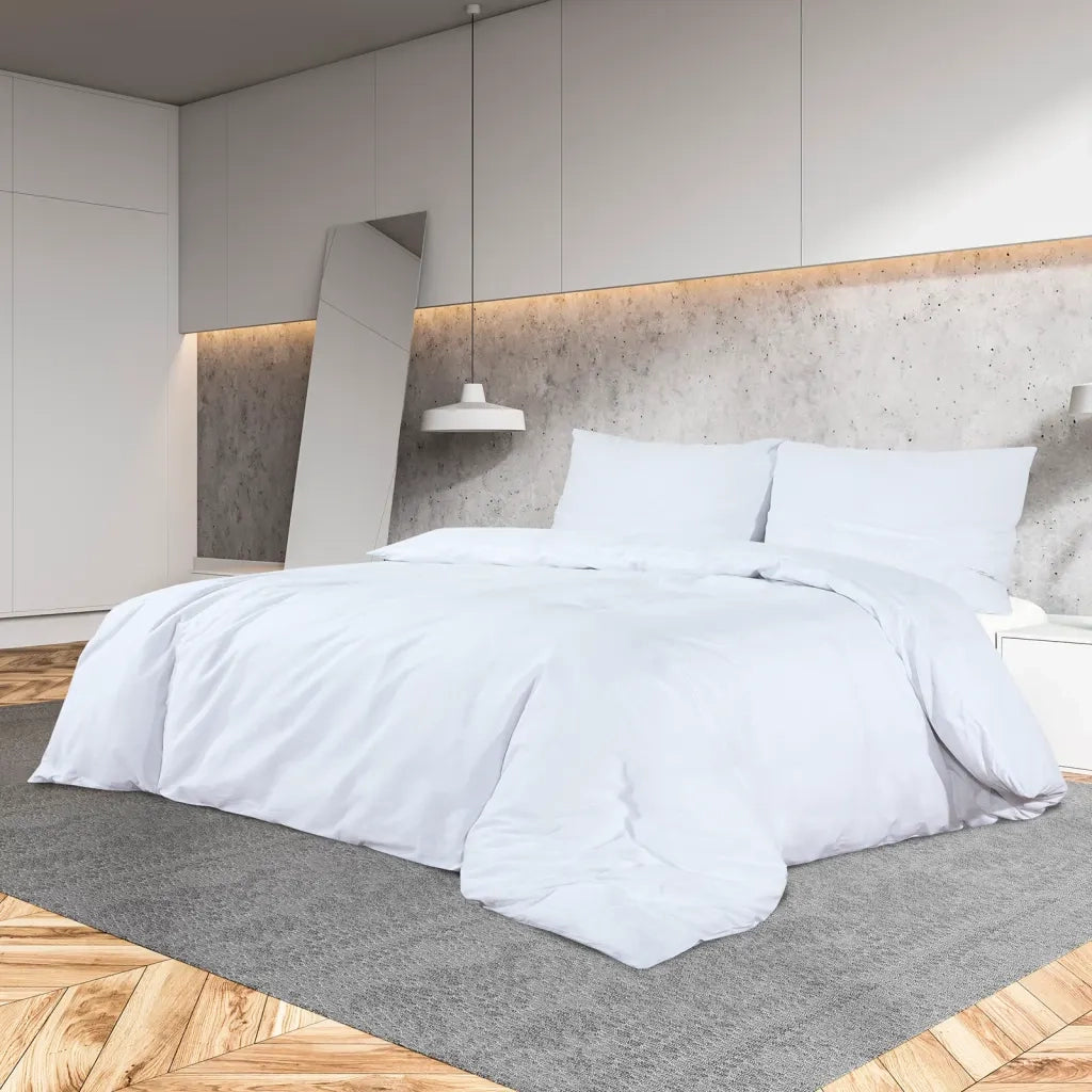 Set Copripiumino Bianco 135x200 cm in Microfibra Leggera 136021