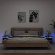 Comodini con Luci LED 2pz Legno Antico 40x39x48,5 cm 857659