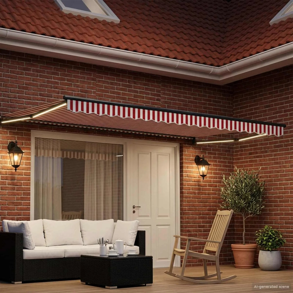 Tenda retrattile manuale con LED 4,5 × 3 m 3419483