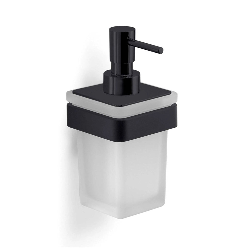 Dosasapone con erogatore da muro in ottone e Cromall A881 Gedy serie SAMOA Nero Matt
