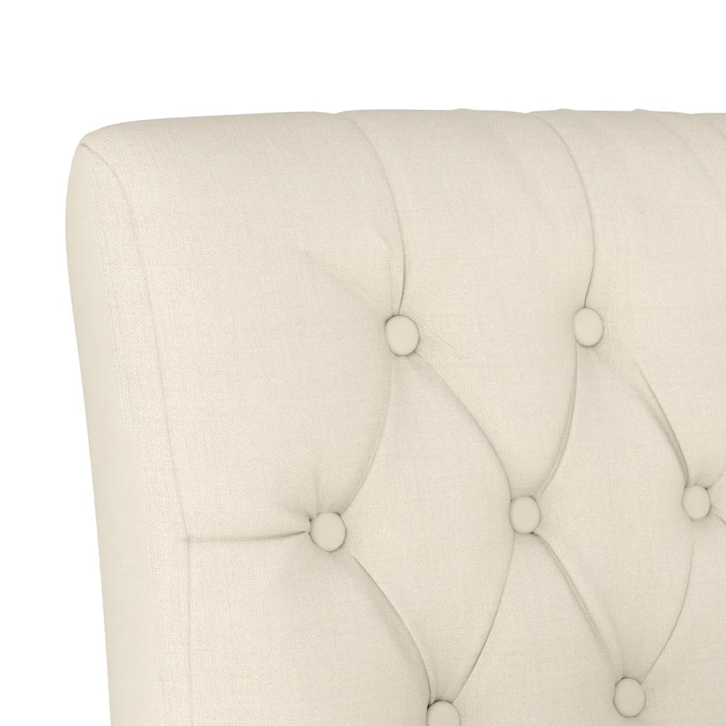Poltrona | Sedia Pantofola in Lino Design Bottoni