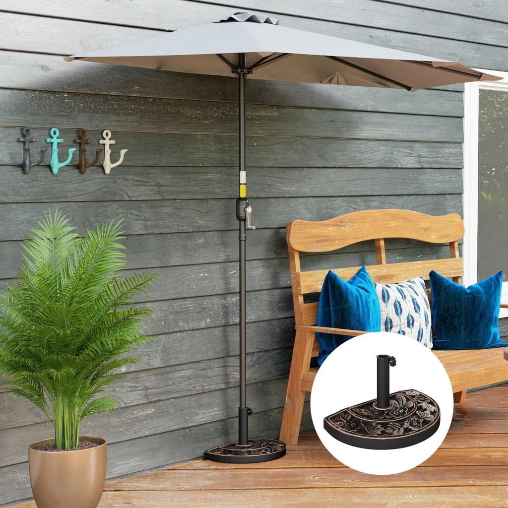 Base per Parasole in Resina ¨C Minimal ¨C Bronzo 50x31x32 cm