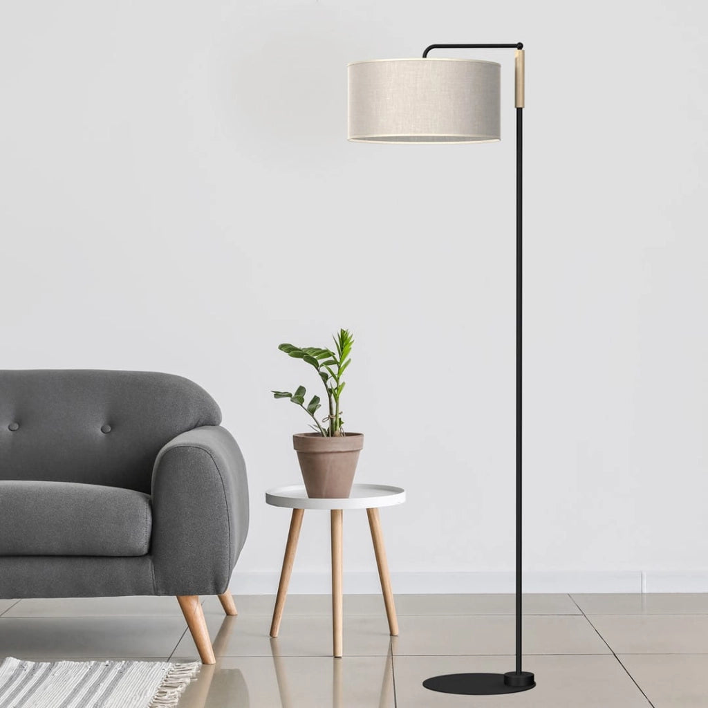 Lampada da terra Atlanta 1xE27 60W nero/grigio Milagro