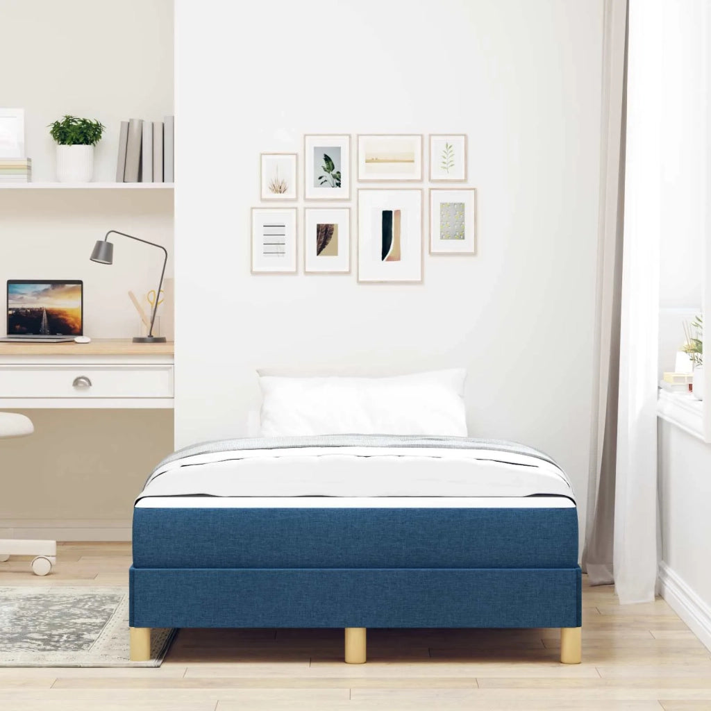 Letto a molle con materasso Blu 120 x 190 cm Tessuto