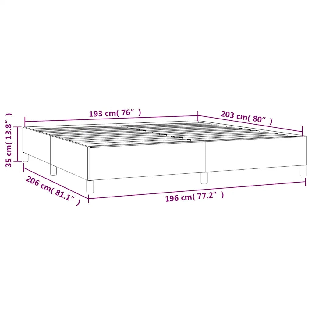 Struttura letto senza Materasso Grigio Chiaro 193x203 cm matrimoniale Velluto 347360