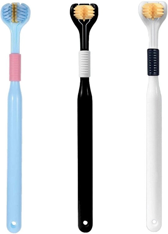 Set di Spazzolini da Denti a Tre Facce - 3 Pezzi - Sostenibile