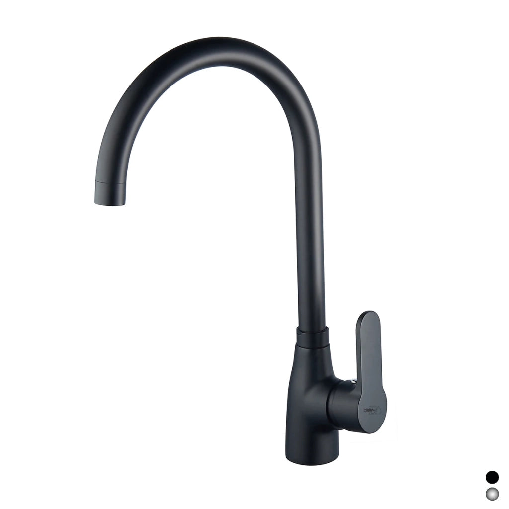 Miscelatore monocomando lavello DH canna alta Nero opaco