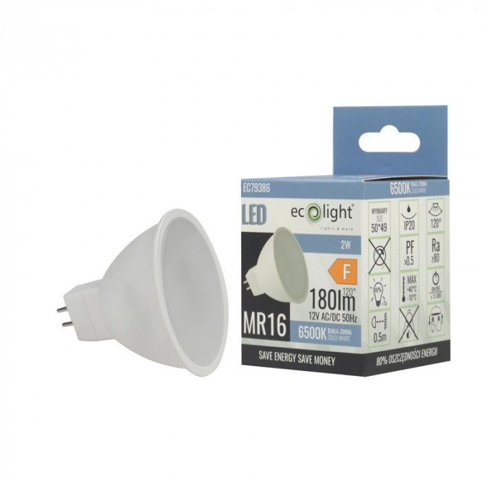 Lampadina LED MR16 GU5.3 2W 12V 6500K 160lm Ecolight
