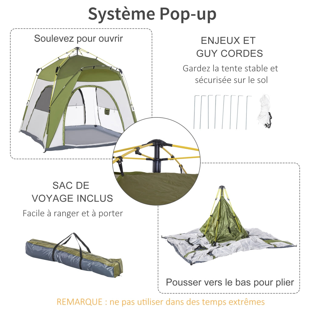 Tenda da campeggio pop up ¨C Minimal ¨C Verde grigio