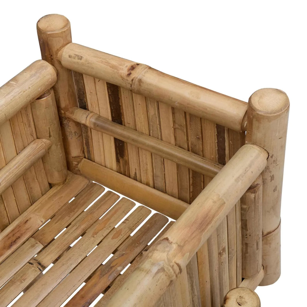 Fioriere | Cassetta per fiori | Vaso da Giardino con Supporto Naturale 100 x 38 x 114 cm Bamb¨´