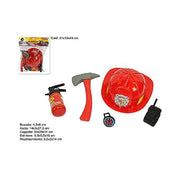 Trade Shop - Set Pompiere 5 Pezzi Vigili Del Fuoco Pompieri Giocattoli Cappello Bussola -