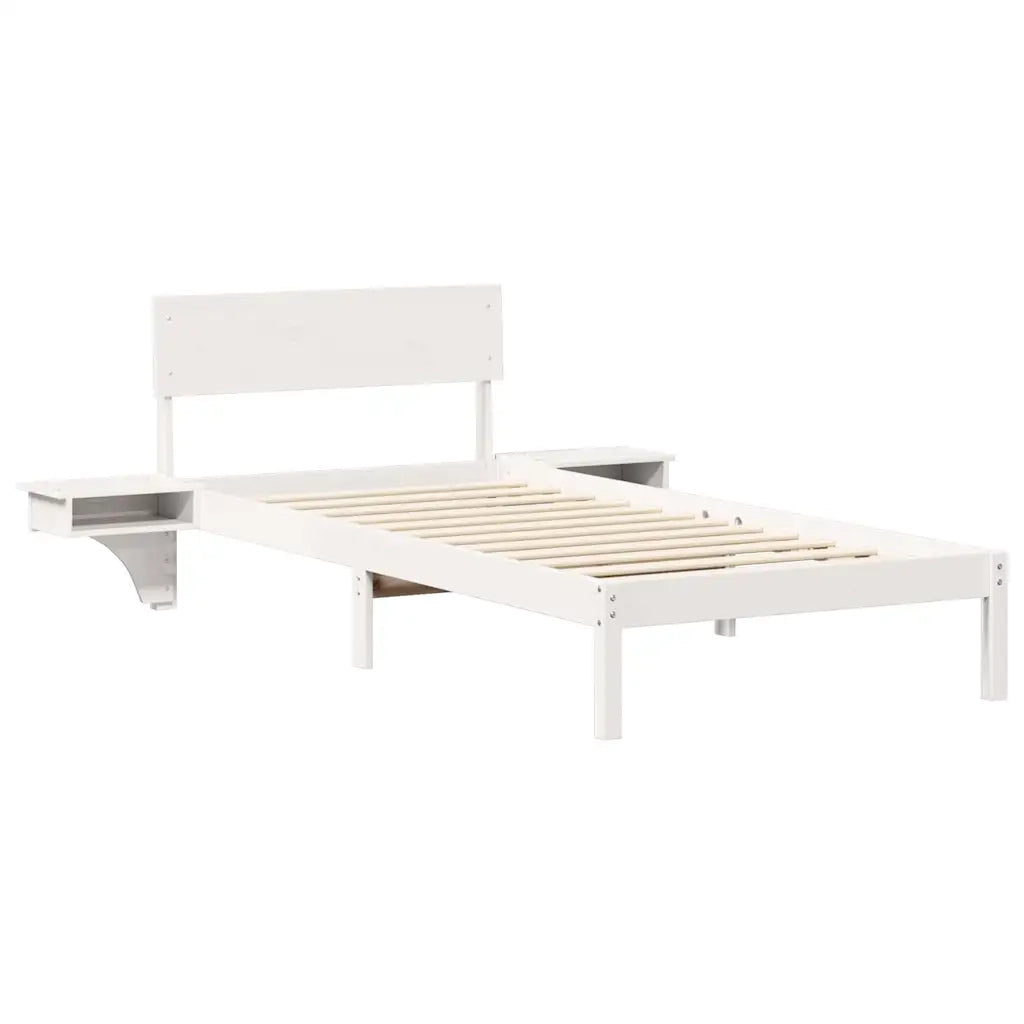 Struttura del letto Bianco 100 x 200 cm Pino massello 873461