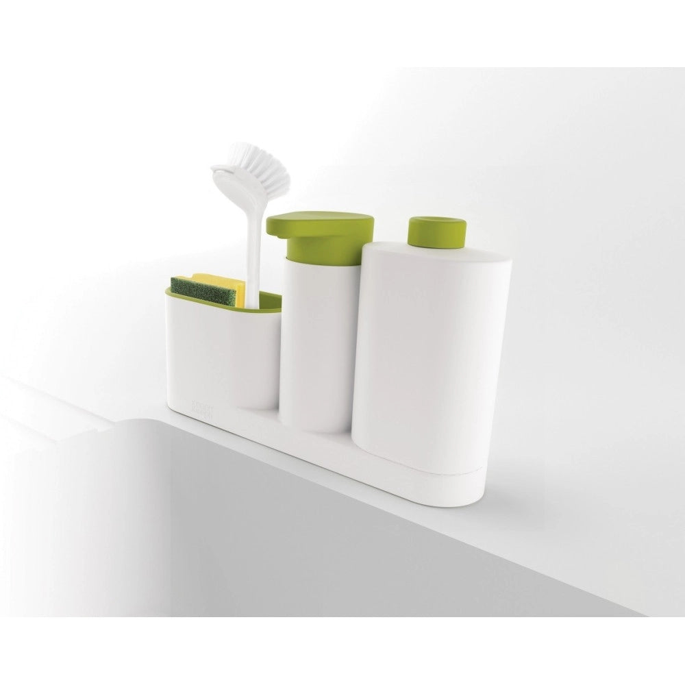 Trade Shop - Set Organizer Per Lavello Dispenser Di Sapone Liquido + Bottiglia + Contenitore -