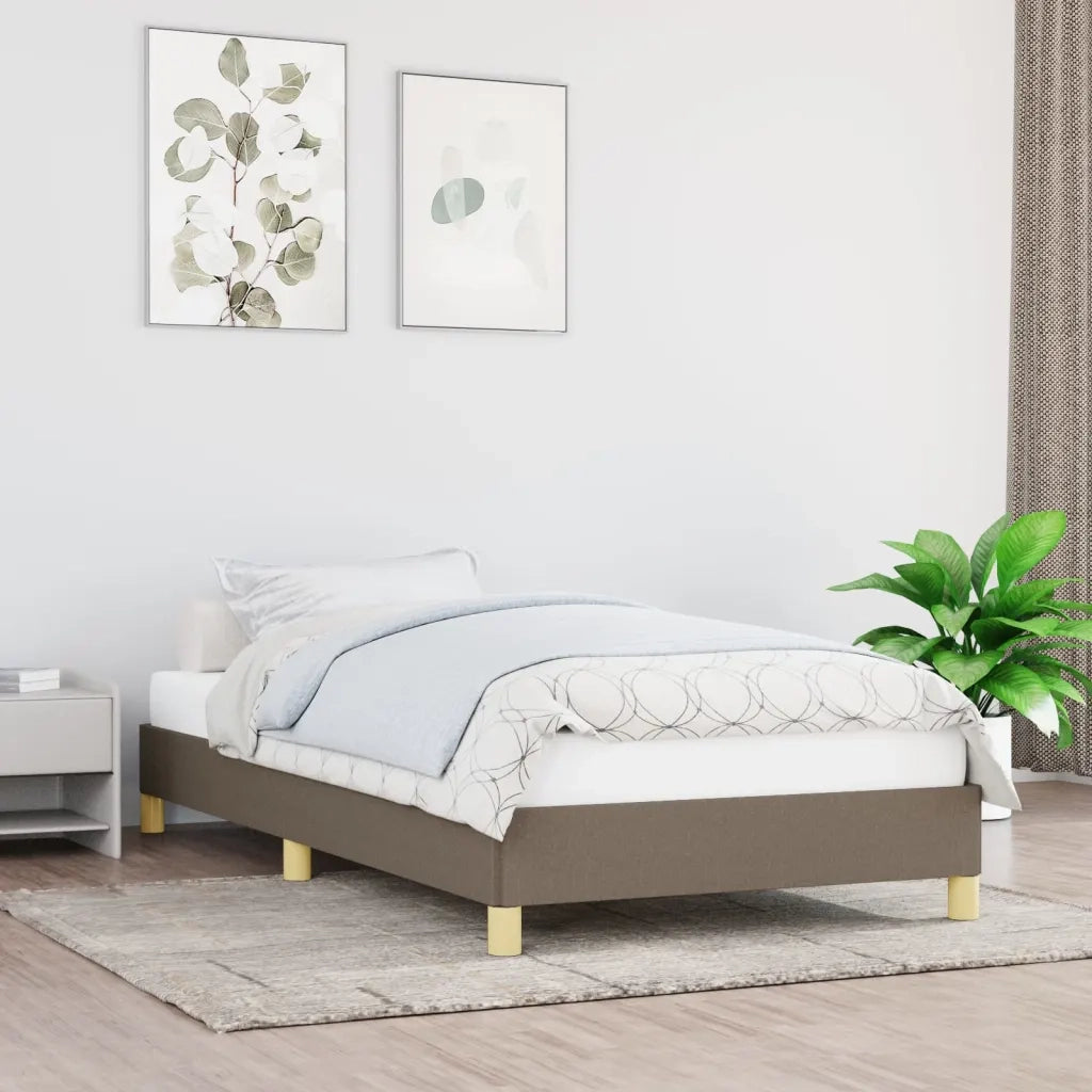 Letto singolo | Letto per adulti | Giroletto senza Materasso Tortora 80x200 cm Tessuto