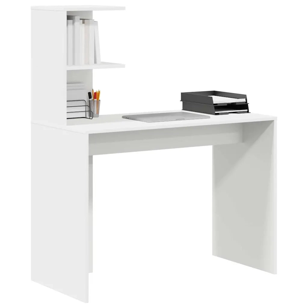 Scrivania | Tavolo da Ufficio Bianco 102 x 50 x 124 cm Legno multistrato