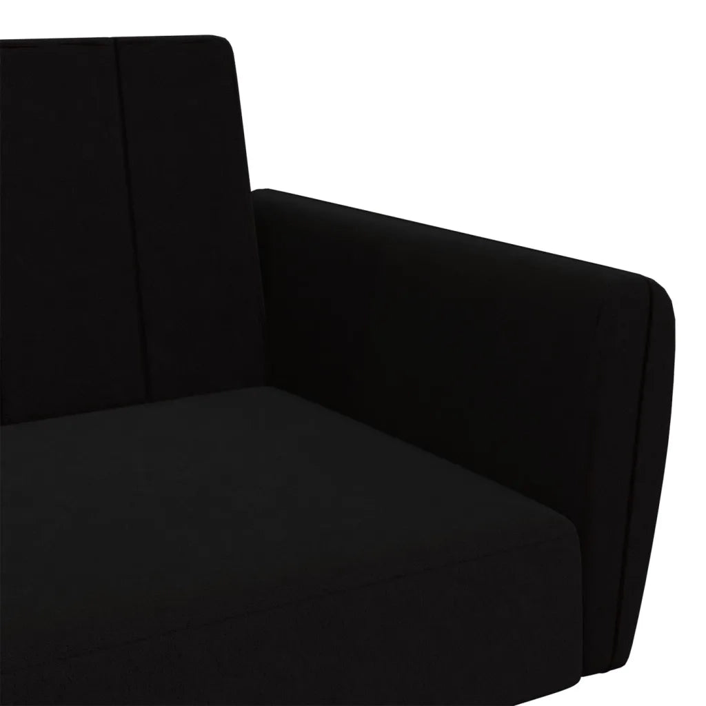 Divano Letto a 2 Posti-Sofa Letto 2 Posti-Daybed Nero in Velluto 155187