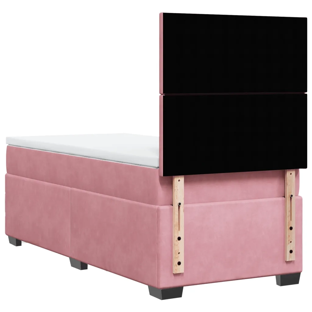 Giroletto a Molle con Materasso Rosa 80x200 cm in Velluto 3290761