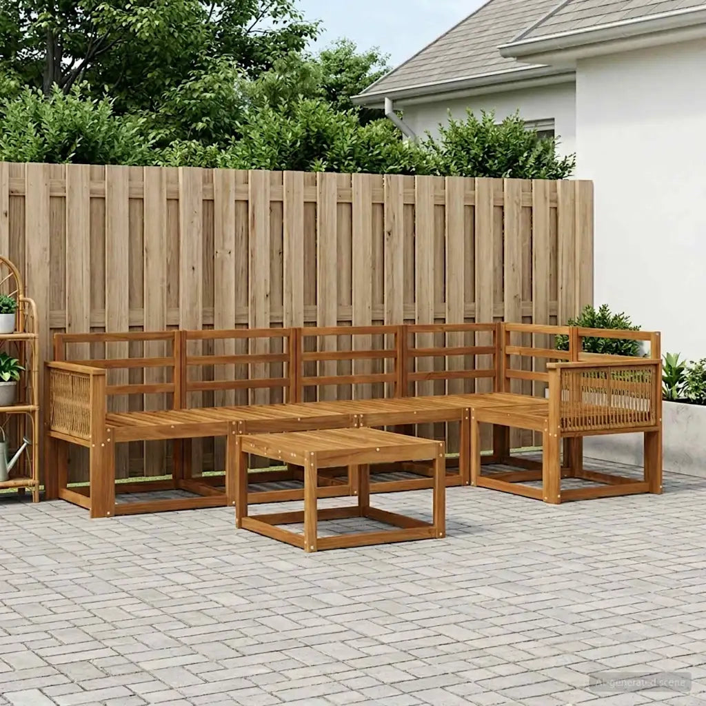 Set di divani da esterno 6 pcs Naturale