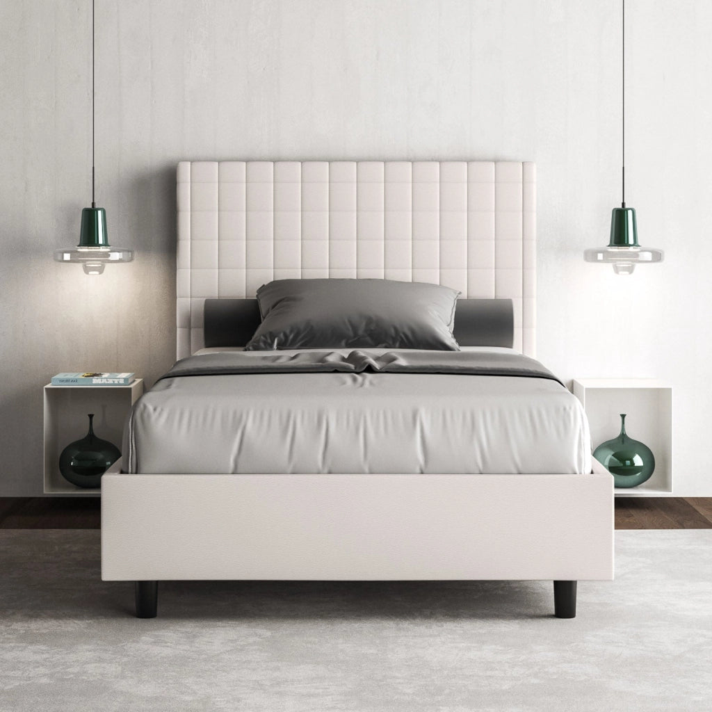 Letto Singolo 80x210 cm con Rete e Contenitore Sunny Bianco