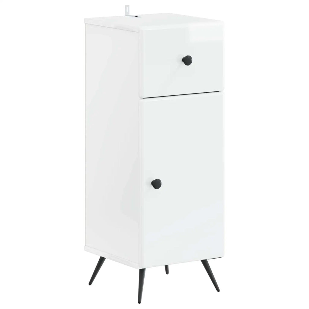 Set di Mobili da Bagno da 4 Pezzi BREDA Bianco Lucido 3417967