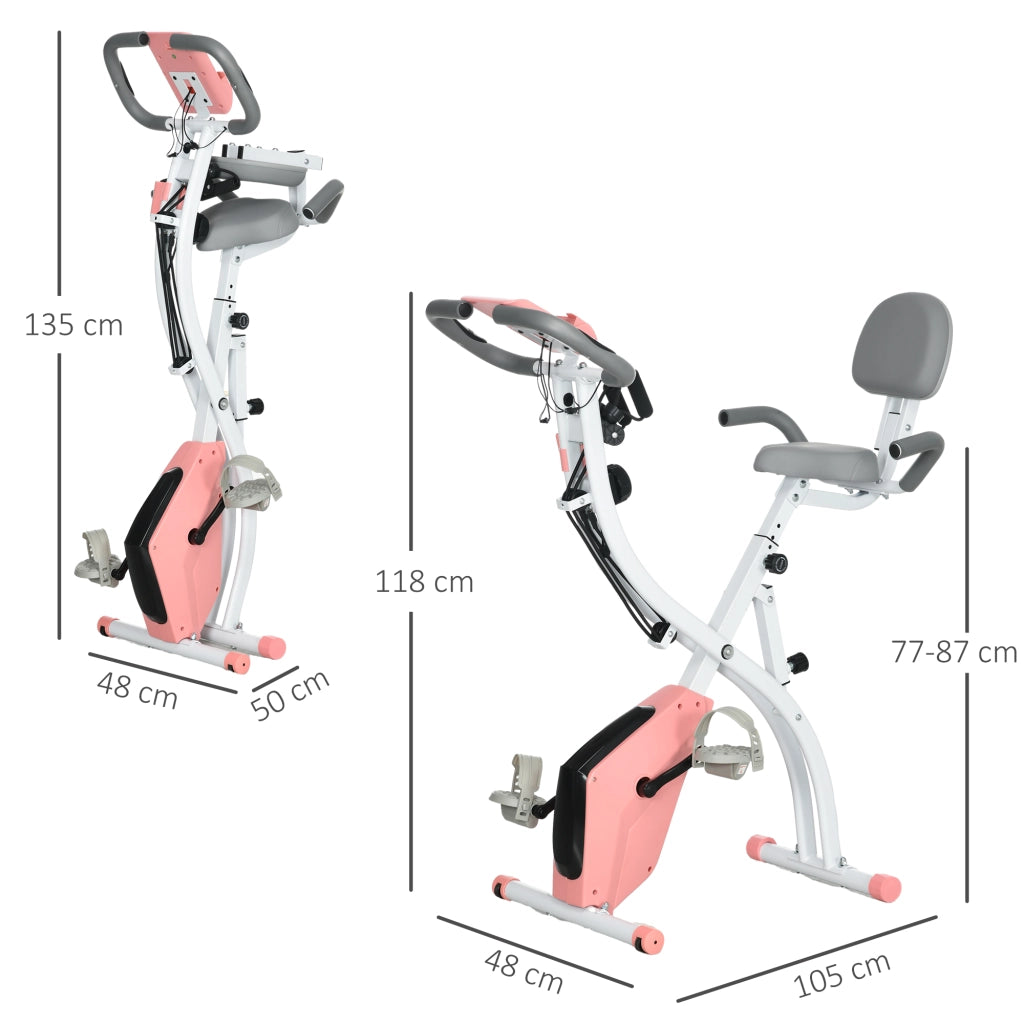 Bicicletta da Esercizio Pieghevole ¨C Minimal ¨C Rosa 105x48x118 cm