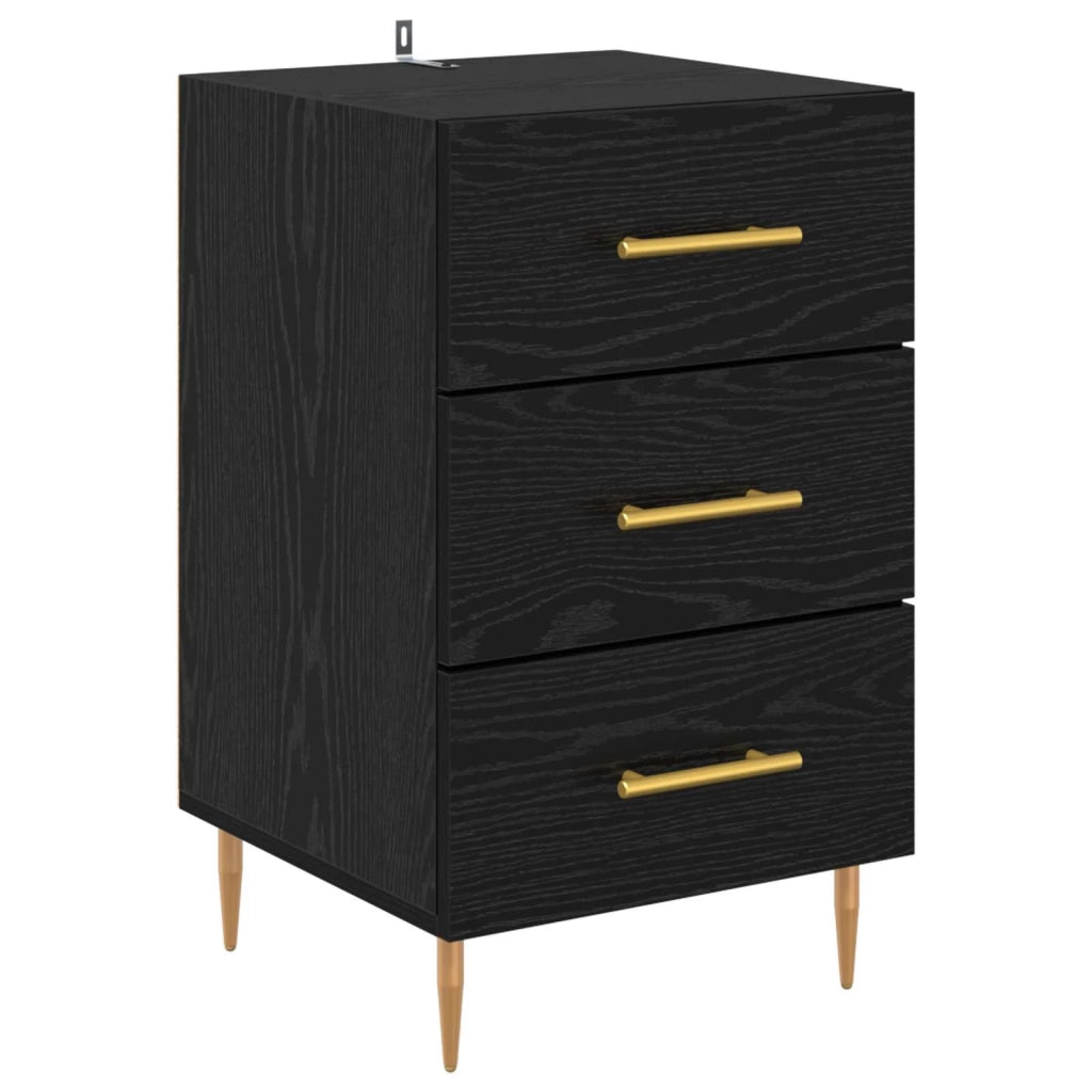 Armadio da Notte Rovere Nero 40 x 40 x 66 cm Legno multistrato 882109