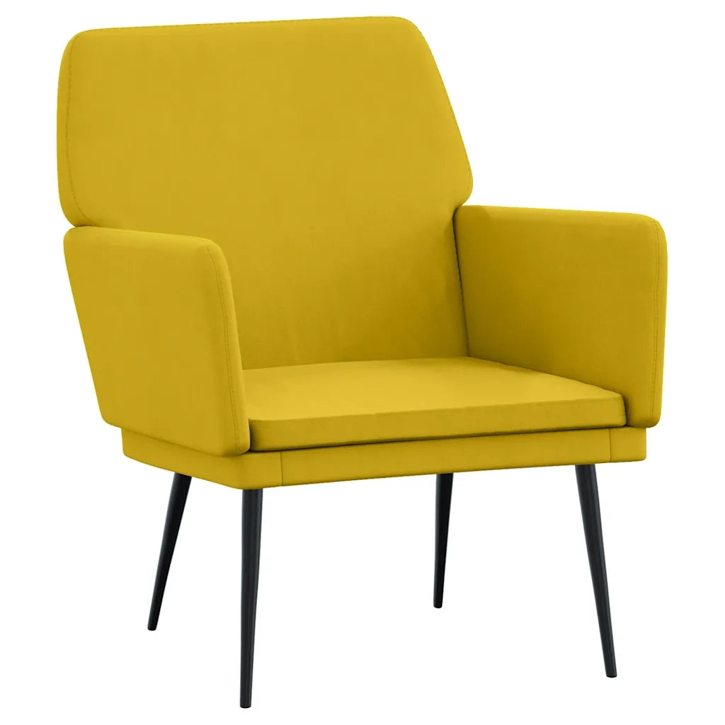 Poltrona Gialla 62x79x79 cm Velluto 351378