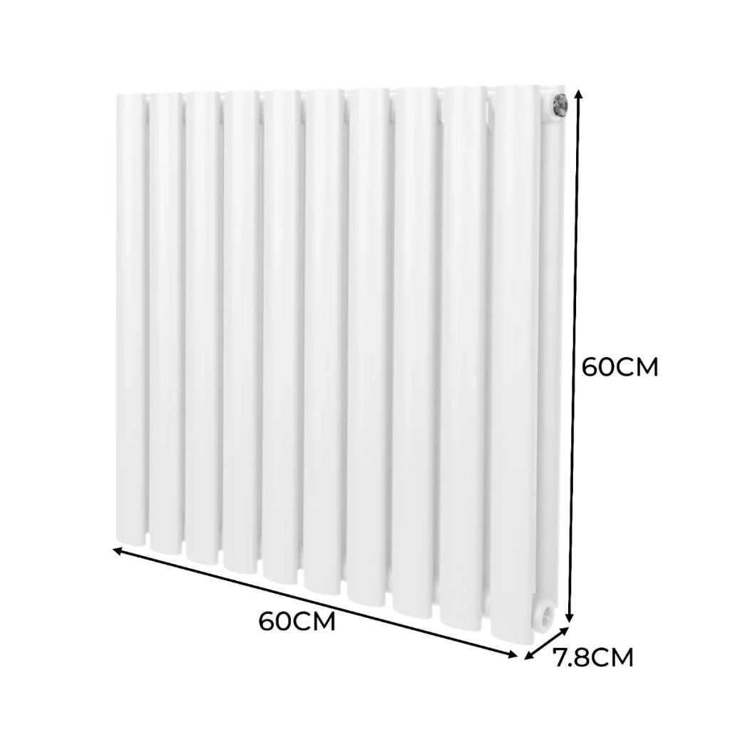 Radiatore a colonna ovale - 600 mm x 600 mm - Bianco