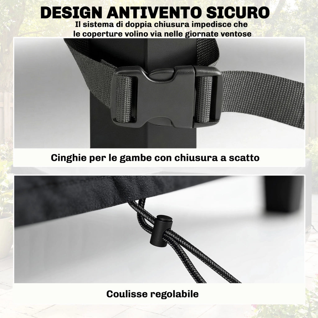 Coperture Impermeabili per Mobili da Giardino ¨C Xylo ¨C Set 4 Pezzi Nero
