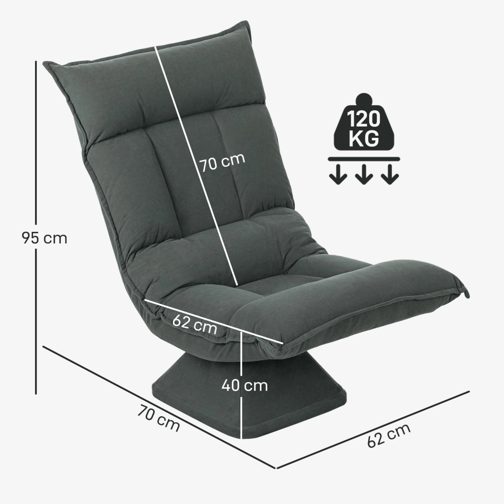 Poltrona reclinabile girevole ¨C Minimal ¨C Grigio scuro