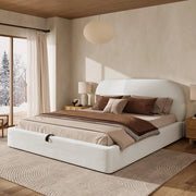 Letto doppio imbottito 180x200cm - Xylo - bouclé beige