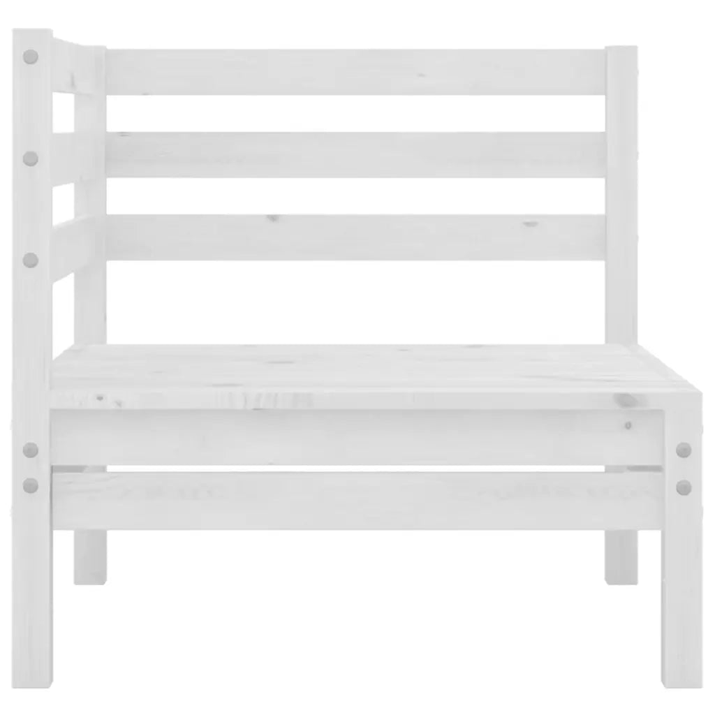 Set Divani da Giardino 5 pz Bianco in Legno Massello di Pino 3082398