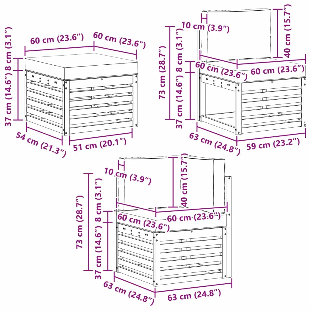 Set di divani da esterno 7 pcs Bianco e Antracite 3392192
